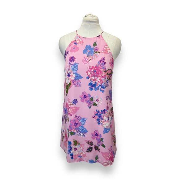 Everly Anthropologie Womens Floral Pink Halter Slip Dress S - Picture 2 of 9